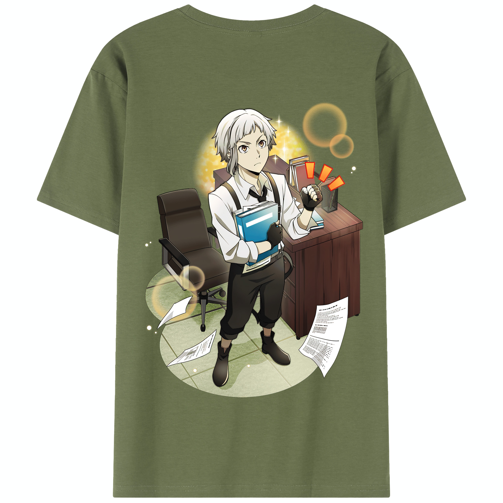 （画像用） 文豪ストレイドッグス Bungo Stray Dogs 綿100％半袖Tシャツ（背面プリント）